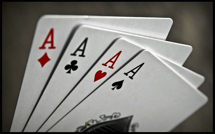 Kareta, gra karciana 4 asy, fotografia, 2560x1600, karty, poker, Tapety HD