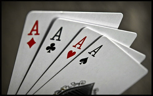 Quatro de um tipo, jogo de cartas com 4 ás, fotografia, 2560x1600, cartão, pôquer, HD papel de parede HD wallpaper