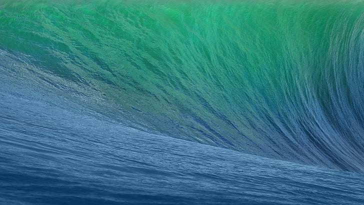 青い水の波、海の波、波、海、水、Apple Inc.、 HDデスクトップの壁紙