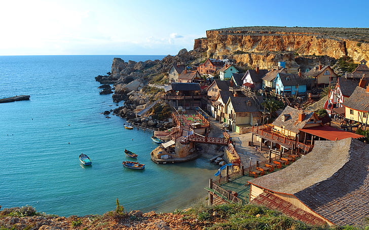 Малтийско крайбрежие, сгради на океана, HD, Манарола Италия, природа, океан, сгради, къща, крайбрежие, Малта, HD тапет