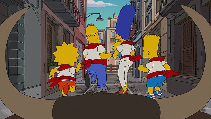 The Simpsons illustration, The Simpsons, Lisa Simpson, Bart Simpson, Homer Simpson, Marge Simpson, Maggie Simpson, HD wallpaper
