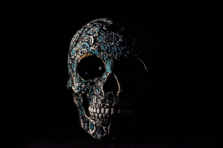 Schädel, Dunkelheit, Muster, Knochen, HD-Hintergrundbild