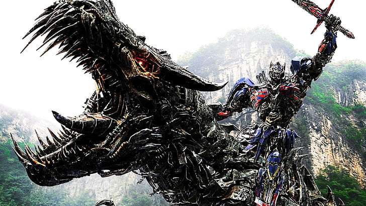 Transformers: Era da Extinção Transformers Dinosaur Optimus Prime HD, filmes, transformadores, idade, dinossauro, prime, optimus, extinção, HD papel de parede