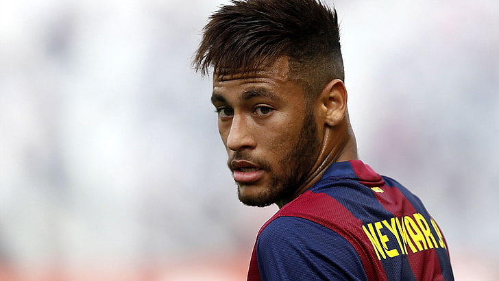 Neymar Jr., neymar, barcelona, football player, face, HD wallpaper