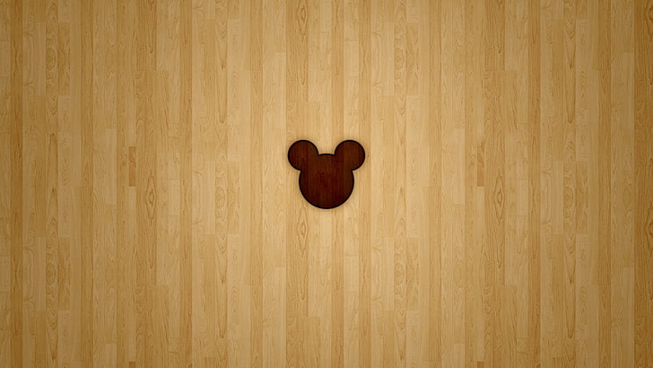 braunes Holzbrett, Baum, Mickey Mouse, Disney Company, Mickey Mouse., HD-Hintergrundbild