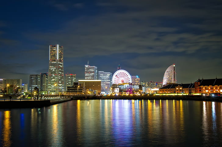 도시 풍경, 요코하마, 일본, HD 배경 화면
