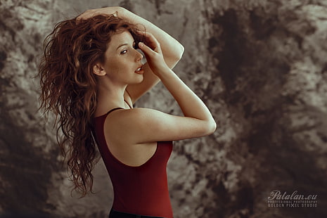 женщины, рыжая, Михалина Цисарз, профиль, HD обои HD wallpaper