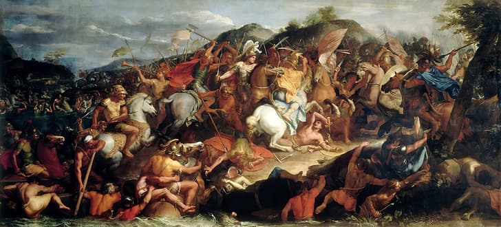 Charles Le Brun, The Battle of the Granicus River, Alexander the Great, Alexander, history, HD wallpaper