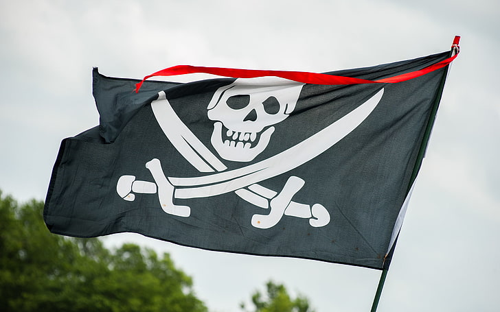 cráneo, bandera, Jolly Roger, Fondo de pantalla HD