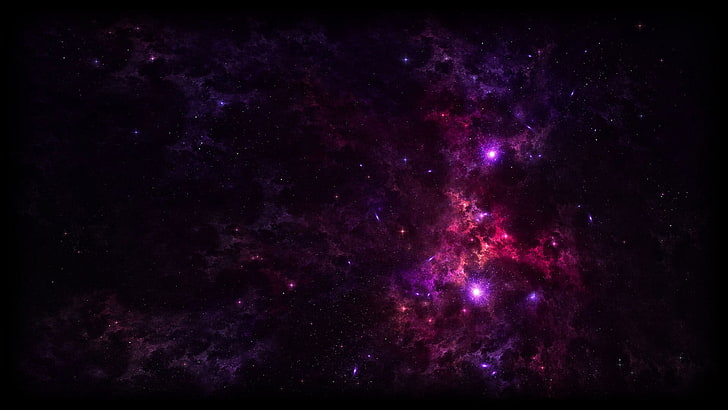purple nebula, purple, galaxy, space, HD wallpaper