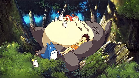 Film, My Neighbor Totoro, Mei Kusakabe, Mini Totoro (My Neighbor Totoro), Satsuki Kusakabe, Totoro (My Neighbor Totoro), HD tapet HD wallpaper