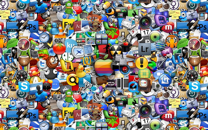 apple, icons, color, HD wallpaper