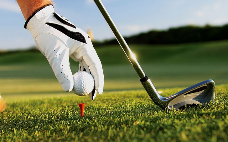 grauer Golfschläger, Golf, Sport, Sport, Handschuhe, Bälle, HD-Hintergrundbild