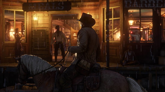 Red Dead, Red Dead Redemption 2, Cowboy, Horse, Night, Red Dead Redemption, Western, HD wallpaper HD wallpaper