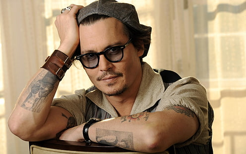 Johhny Depp, Johnny Depp, prend l'acteur, l'homme, le tatouage, Fond d'écran HD HD wallpaper
