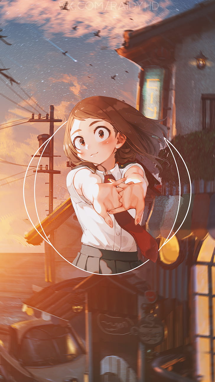 Anime, Anime Mädchen, Bild-in-Bild, Uraraka Ochako, Ochako Uraraka, HD-Hintergrundbild, Handy-Hintergrundbild