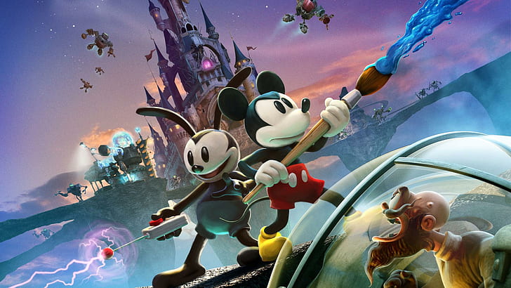 Epic Mickey 2, disney, warren spector, mickey, epic mickey, junction point, epic mickey 2, xbox 360, game, HD wallpaper