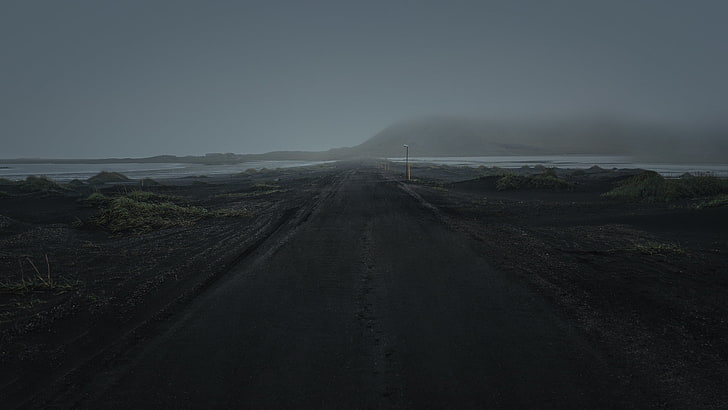 przyroda, krajobraz, droga, mgła, Tapety HD