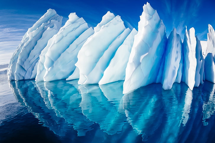 Арктика, отражение, лед, море, природа, HD обои