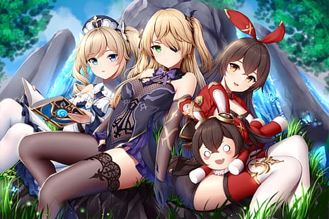 Anime, Anime Girls, Genshin Impact, Wsman, Strümpfe, HD-Hintergrundbild HD wallpaper