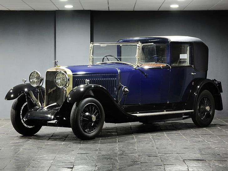 1925, chofer, coupé, h6b, hispano, lujo, retro, suiza, Fondo de pantalla HD