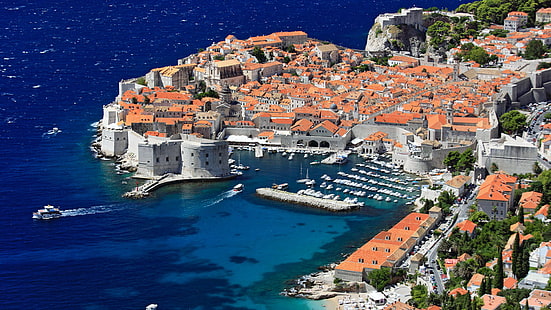 Sommardestinationer Dubrovnik, En medeltida stad Kroatien Bakgrund HD för skrivbordet Helskärm 1080p, HD tapet HD wallpaper