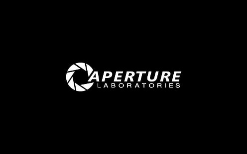 Aperture Laboratories, black, logo, Portal, HD wallpaper HD wallpaper