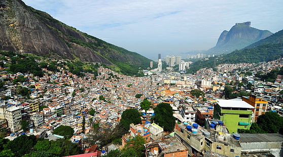 arquitetura, brasil, construção, cidades, cidade, detalhes, favela, casa, janeiro, rocinha, cênico, favela, HD papel de parede HD wallpaper