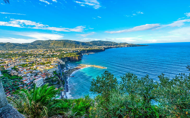 amalfi, италиански фонове, море, соренто, HDR, изтегляне 3840x2400 Amalfi, HD тапет