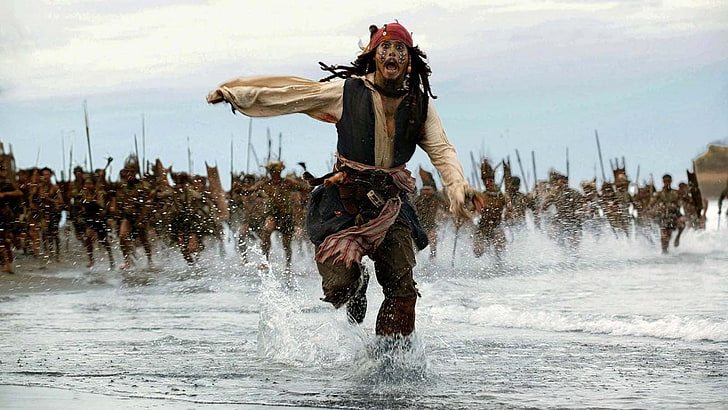 Jack Sparrow, Johnny Depp, Jack Sparrow, Pirates of the Caribbean, film, Wallpaper HD