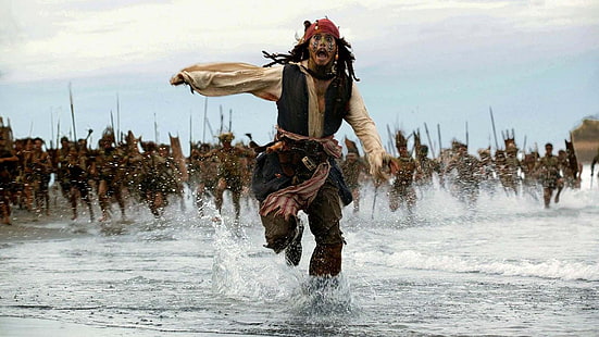 Jack Sparrow, Johnny Depp, Jack Sparrow, Piratas del Caribe, películas, Fondo de pantalla HD HD wallpaper
