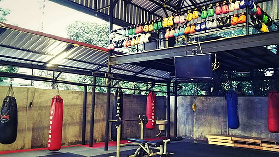 boxeo, gimnasio de boxeo, ejercicio, fitness, muay thai, boxeo tailandés, entrenamiento, Fondo de pantalla HD HD wallpaper