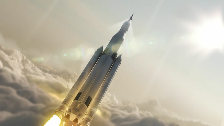 Falcon Heavy Rocket SpaceX 4K, Falcon, Heavy, Rocket, SpaceX, HD тапет