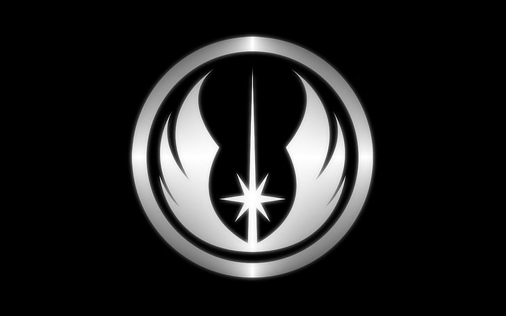 white and black logo, Star Wars, HD wallpaper
