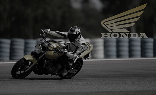 Honda Hornet, brun Honda-motorcykel med textöverdrag, Motorcyklar, Honda, HD tapet HD wallpaper