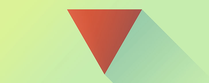 Red Triangle HD Wallpaper, red triangle illustration, Aero, Vector Art, edothekid, yellow, green, red, long shadow, simple, triangle, shapes, illuminati, HD wallpaper