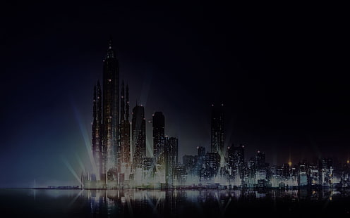 небоскребы, Psycho-Pass, городской пейзаж, аниме, HD обои HD wallpaper