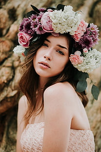 Lauren Summer, model, kadınlar, esmer, headdress, HD masaüstü duvar kağıdı HD wallpaper