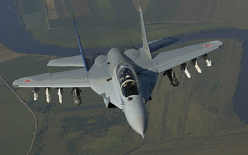 Mikoyan MiG-35, gray fighter jet, aircraft, 2560x1600, mikoyan, mig-35, HD wallpaper HD wallpaper