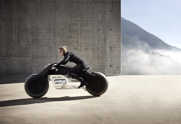 BMW Motorrad vision next 100, motocicletas del futuro, 4k, Fondo de pantalla HD