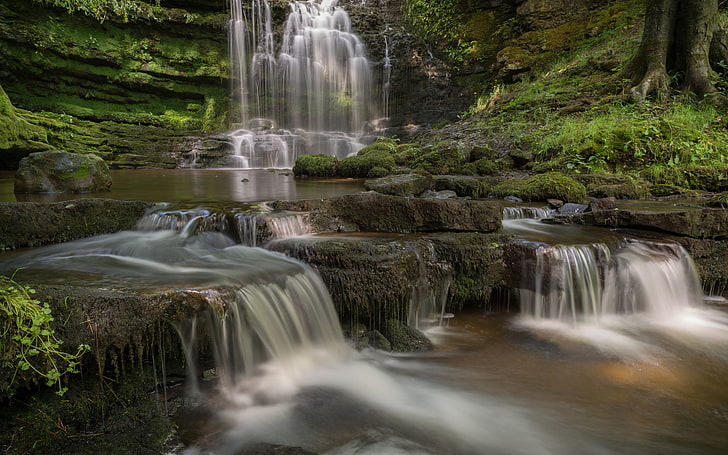 Scaleber Force Waterfall Yorkshire Dales National Park England Desktop Wallpaper Hd 2880×1800, HD wallpaper