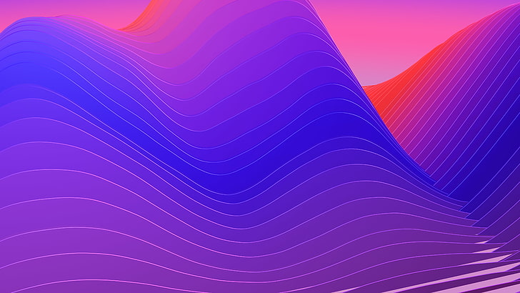 5K, Gradient, Colorful, Waves, iPhone X, iOS 11, Neon, HD wallpaper