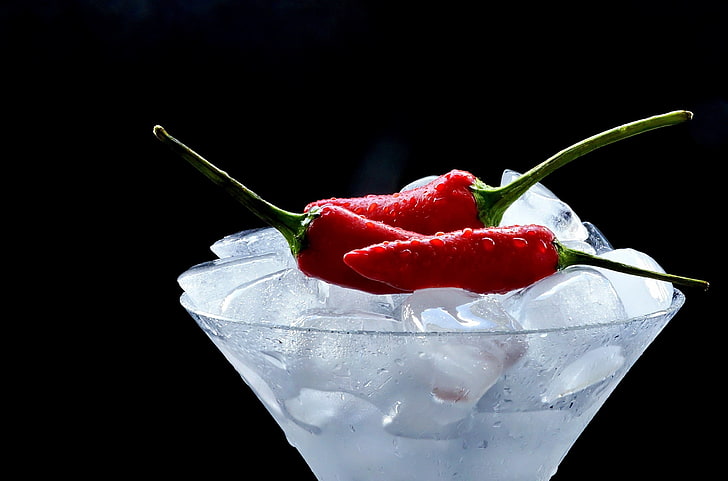 ice, food, chilli peppers, HD wallpaper