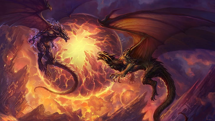 dragon, fantasy art, HD wallpaper