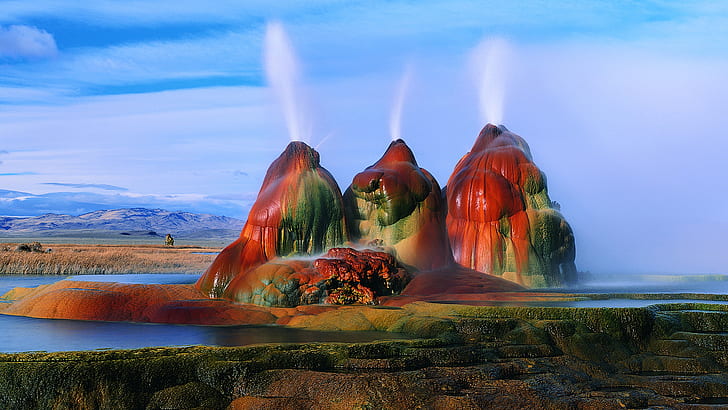 Fly Geyser In Nevada Usa Landscape Photography Wallpaper Hd 1920 × 1980, HD tapet