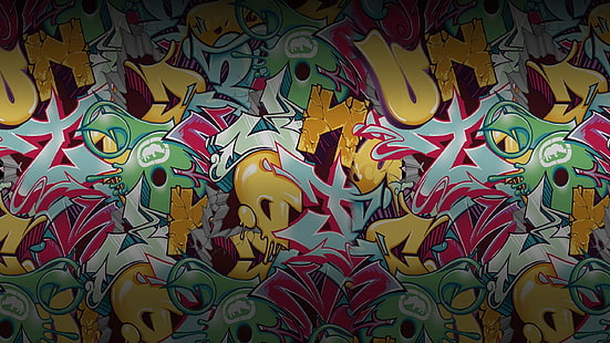 papel pintado multicolor, graffiti, Fondo de pantalla HD HD wallpaper