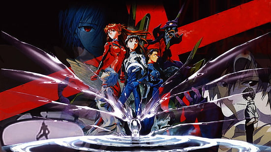 Evangelion, Neon-Genesis-Evangelion, Asuka Langley Sohryu, Rei Ayanami, Shinji Ikari, HD-Hintergrundbild HD wallpaper