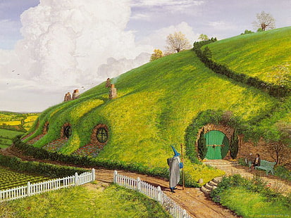 Bilbo Fantasy Bilbo At The Shire Entertainment Movies HD Art, фентъзи, Властелинът на пръстените, Билбо, Хобитът, HD тапет HD wallpaper