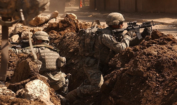 بندقية سوداء M16 ، الحروب ، حرب العراق ، العراق، خلفية HD