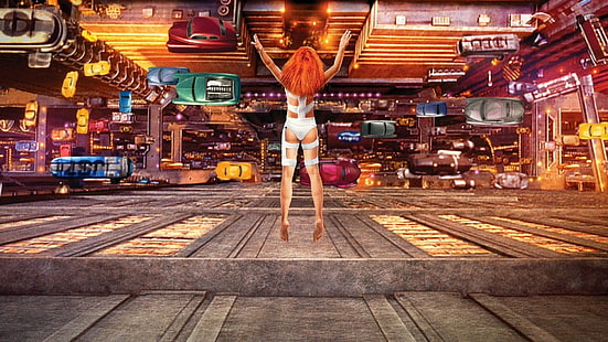The Fifth Element, ภาพยนตร์, Milla Jovovich, นิยายวิทยาศาสตร์, Luc Besson, เมืองแห่งอนาคต, Leeloo, วอลล์เปเปอร์ HD HD wallpaper